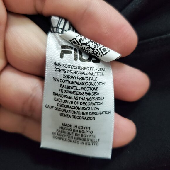 FILA Women's Black High Waist Crop Leg Spell Out Athletic Tights Leggings Size S - Picture 4 of 5